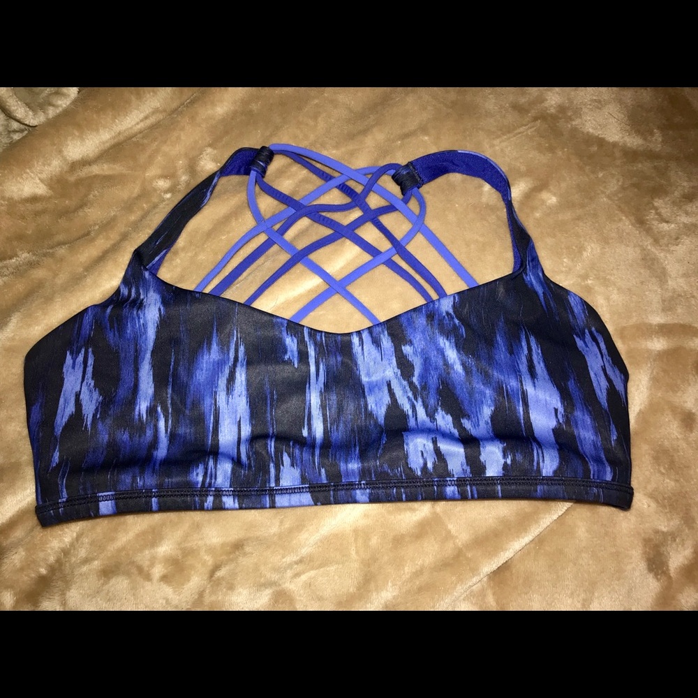 Navy and Light Blue LuluLemon Halter Sports Bra